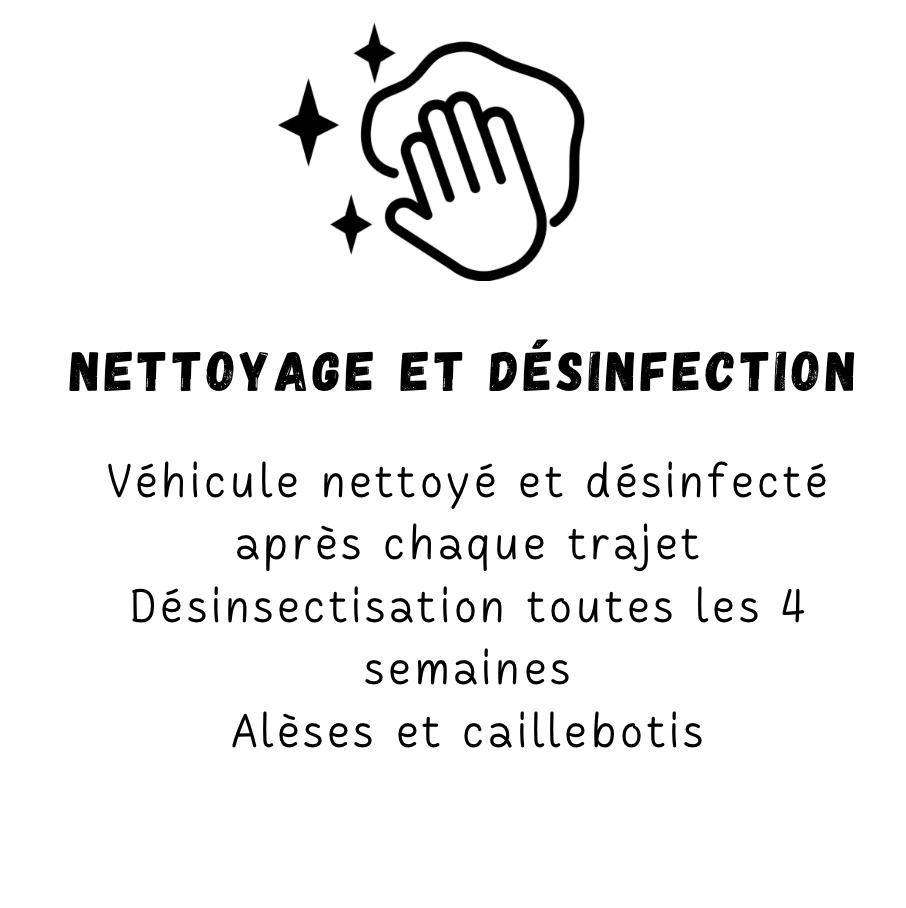 Transport : Nettoyage et désinfection après chaque trajet pour éviter la prolifération des virus et bactéries